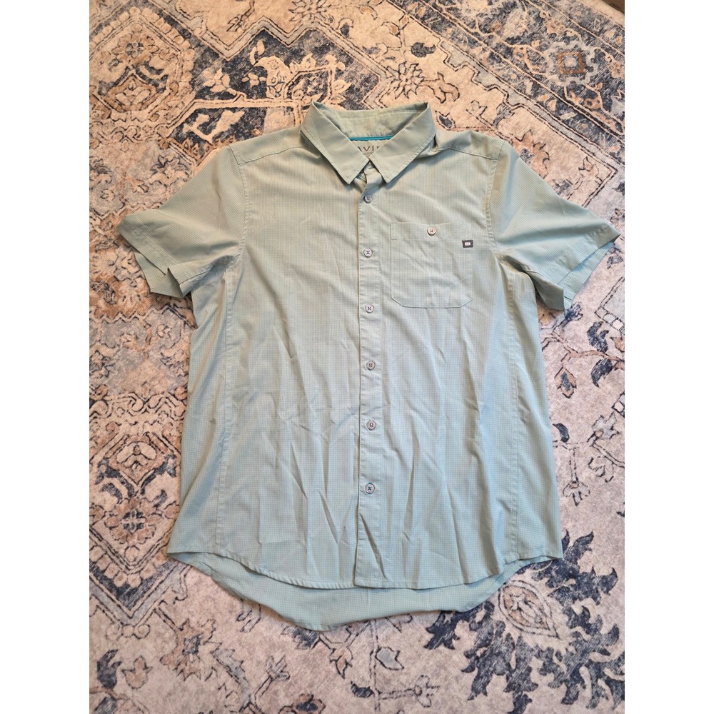 AVID Men's Size Large Cabo Performance Fishing Short Sleeve Mint Green Shirt